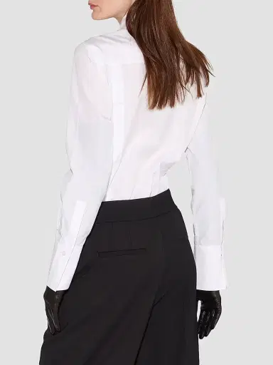 Callas Milano Women's Ripley Fitted Button Front Shirt - White | Thumbnail 3