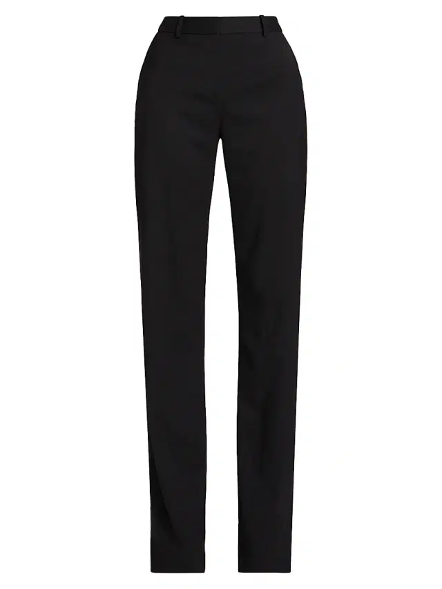 Brandon Maxwell Women's Relaxed Wool-Blend Trousers - Black
