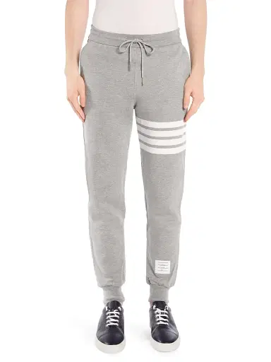 Thom Browne Men's Stripe Cotton Joggers - Light Grey - Size XXL | Thumbnail 3