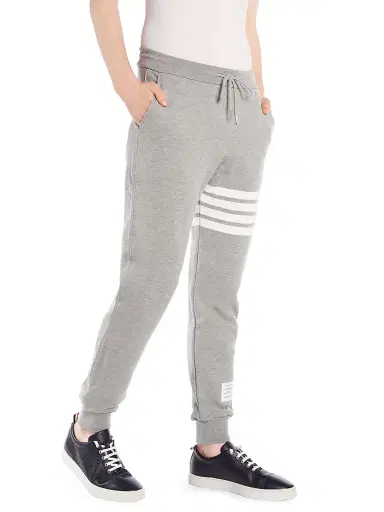 Thom Browne Men's Stripe Cotton Joggers - Light Grey - Size XXL | Thumbnail 4