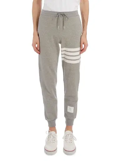 Thom Browne Men's Stripe Cotton Joggers - Light Grey - Size XXL | Thumbnail 1