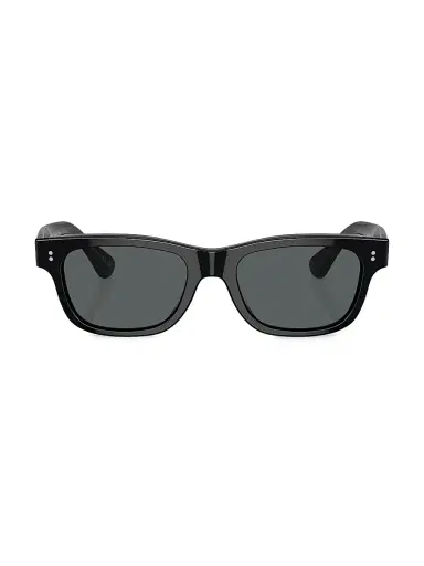 Oliver Peoples Men's Rosson Sun 53MM Pillow Sunglasses - Black Blue Grey | Thumbnail 2