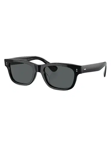 Oliver Peoples Men's Rosson Sun 53MM Pillow Sunglasses - Black Blue Grey | Thumbnail 1