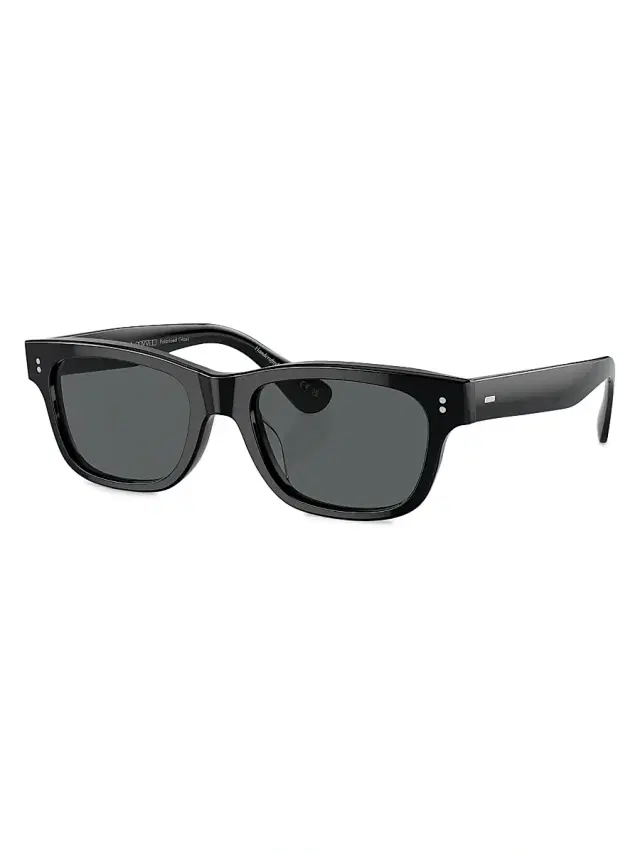 Oliver Peoples Men's Rosson Sun 53MM Pillow Sunglasses - Black Blue Grey