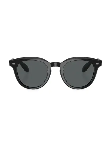 Oliver Peoples Men's N.05 48MM Rounded Square Sunglasses - Black Blue Grey | Thumbnail 2