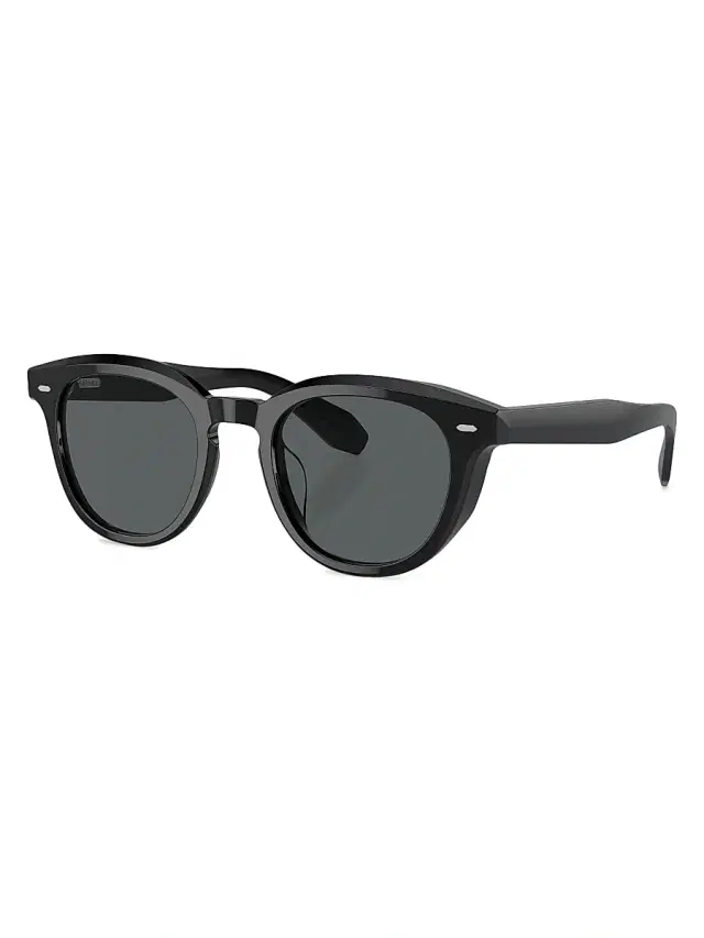 Oliver Peoples Men's N.05 48MM Rounded Square Sunglasses - Black Blue Grey