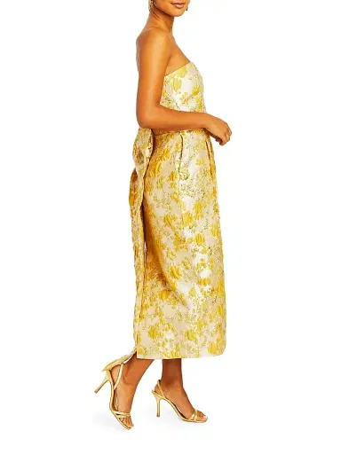 Mestiza New York Women's Lorena Floral Jacquard Gown - Champagne Gold - Size 2 | Thumbnail 3