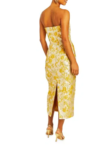 Mestiza New York Women's Lorena Floral Jacquard Gown - Champagne Gold - Size 2 | Thumbnail 5