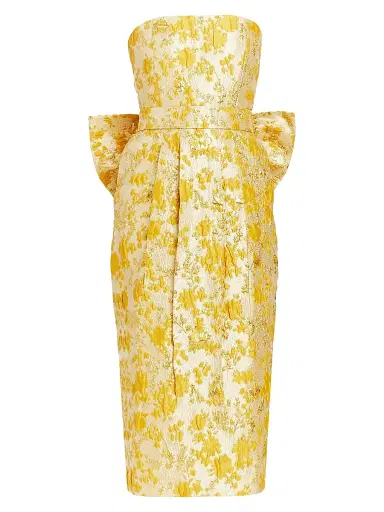 Mestiza New York Women's Lorena Floral Jacquard Gown - Champagne Gold - Size 2 | Thumbnail 1
