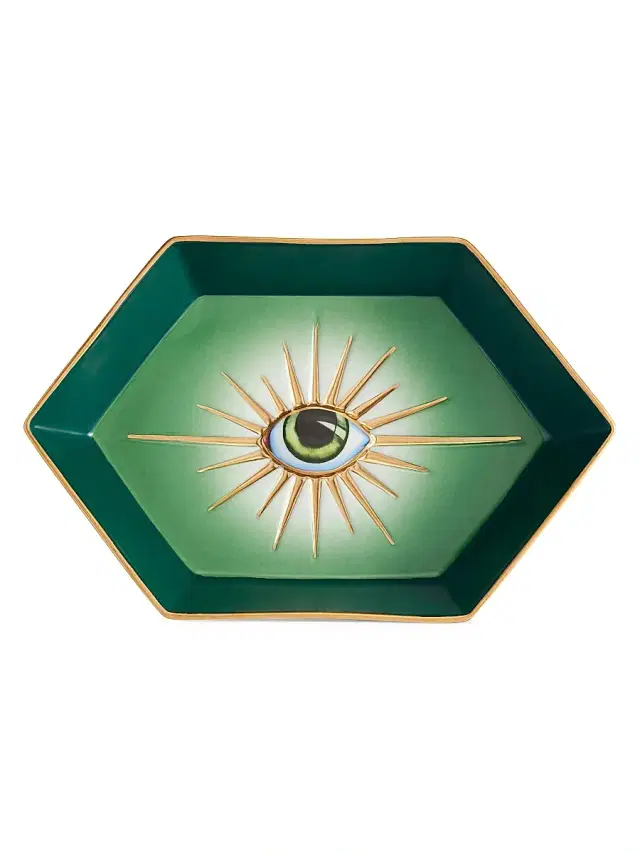L'Objet Lito Porcelain Eye Hexagon Tray