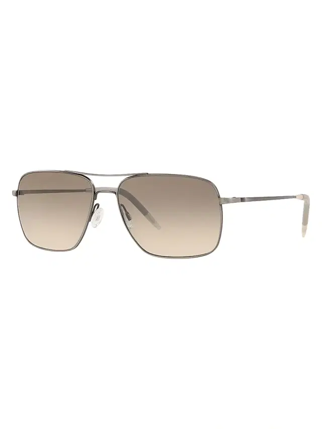 Oliver Peoples Men's Clifton 58MM Aviator Sunglasses - Silver
