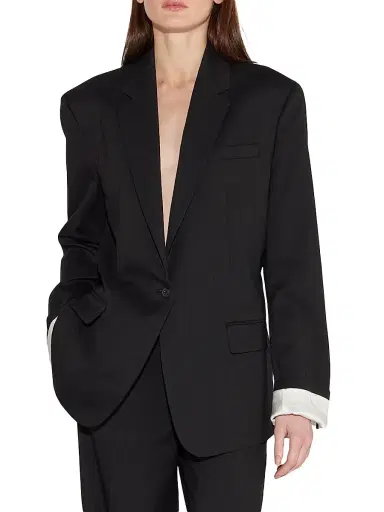 Callas Milano Women's Denis Oversized Blazer With Contrast Cuff Sleeve - Black | Thumbnail 2