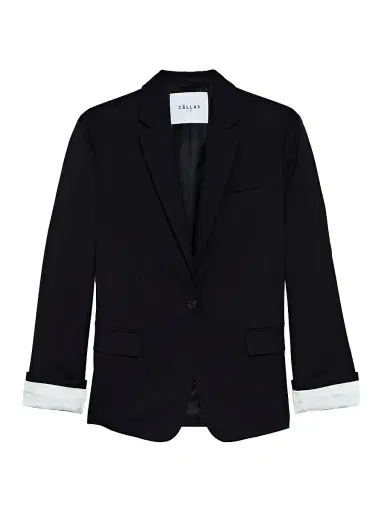 Callas Milano Women's Denis Oversized Blazer With Contrast Cuff Sleeve - Black | Thumbnail 1