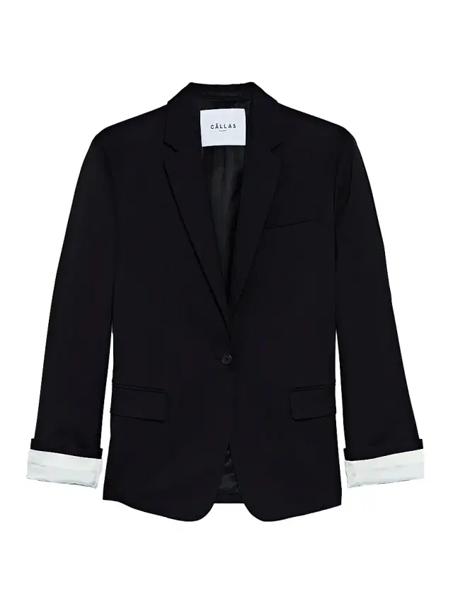Women's Denis Oversized Blazer With Contrast Cuff Sleeve - Black