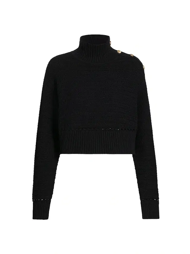 Toccin Women's Ginny Cotton Knit Long-Sleeve Sweater - Jet