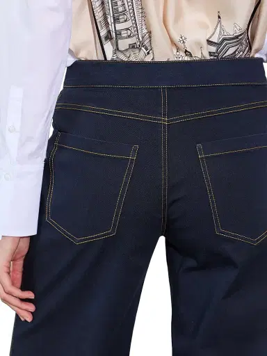 Callas Milano Women's Jane Cotton Stretch Flare Trousers - Navy | Thumbnail 4 Callas Milano Women's Jane Cotton Stretch Flare Trousers - Navy | Thumbnail 4