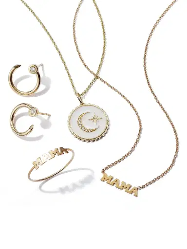 Zoë Chicco Women's Itty Bitty 14K Gold Mama Necklace - Yellow Gold | Thumbnail 3 Zoë Chicco Women's Itty Bitty 14K Gold Mama Necklace - Yellow Gold | Thumbnail 3