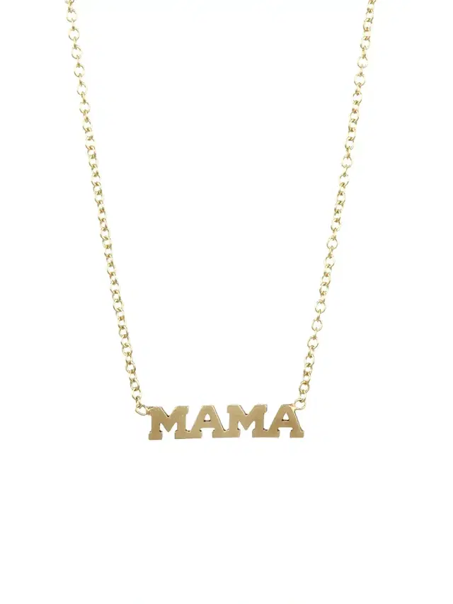 Women's Itty Bitty 14K Gold Mama Necklace - Yellow Gold