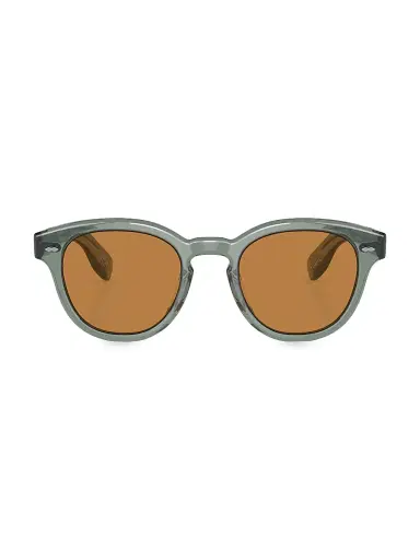 Oliver Peoples Men's Cary Grant 50MM Pillow Sunglasses - Transparent Grey Teal Orange | Thumbnail 2