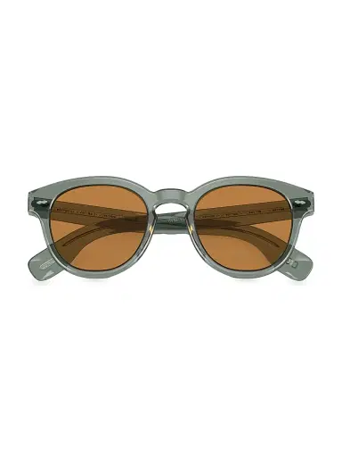 Oliver Peoples Men's Cary Grant 50MM Pillow Sunglasses - Transparent Grey Teal Orange | Thumbnail 5