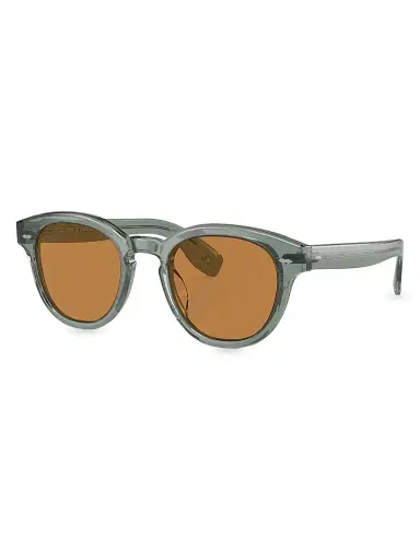 Oliver Peoples Men's Cary Grant 50MM Pillow Sunglasses - Transparent Grey Teal Orange | Thumbnail 1