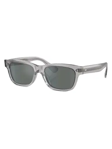 Oliver Peoples Men's Rosson Sun 53MM Pillow Sunglasses - Transparent Grey Grey | Thumbnail 1