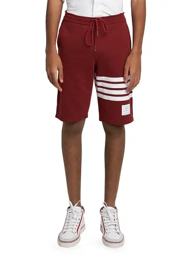 Thom Browne Men's Classic Drawstring Cotton Sweatshorts - Navy - Size XXL | Thumbnail 3