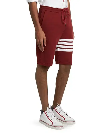 Thom Browne Men's Classic Drawstring Cotton Sweatshorts - Navy - Size XXL | Thumbnail 4