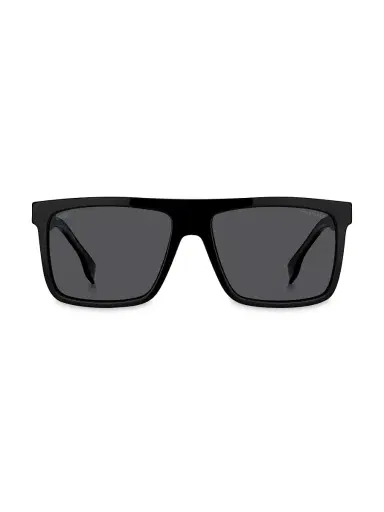 BOSS Men's 59MM Rectangle Havana Sunglasses - Black Grey | Thumbnail 3