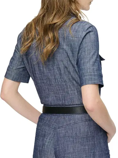 CALLAS MILANO Women's Vesper Stretch Denim Poplin Shirt - Navy - Size 14 | Thumbnail 3 CALLAS MILANO Women's Vesper Stretch Denim Poplin Shirt - Navy - Size 14 | Thumbnail 3