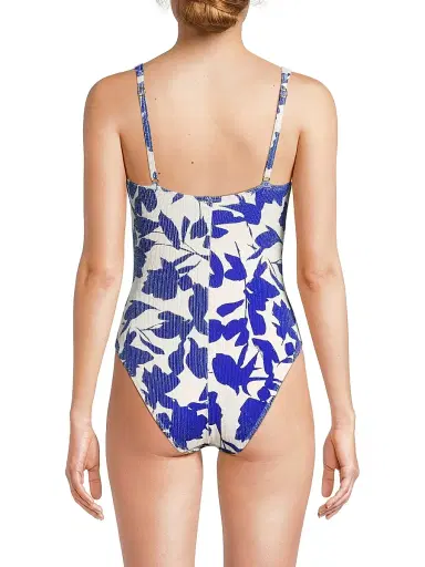 Change of Scenery Women's Taylor One-Piece Swimsuit - Moraea Garden Texture - Size Large | Thumbnail 5