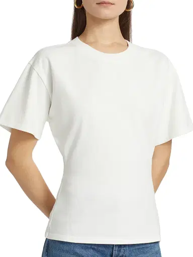 EB Denim Women's Eero Cotton T-Shirt - Milk - Size Large | Thumbnail 6