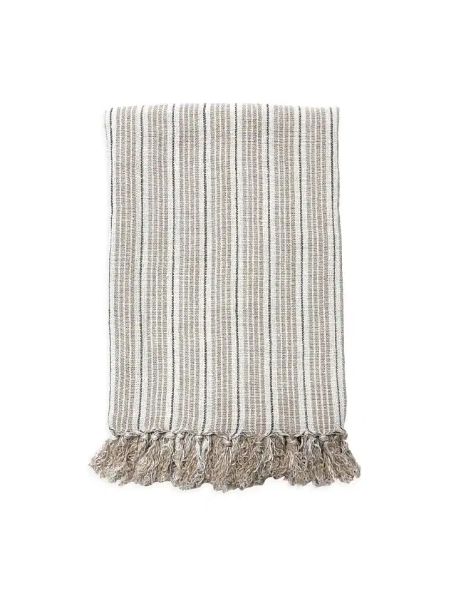 Pom Pom at Home Newport Linen Blanket - Natural Midnight Queen