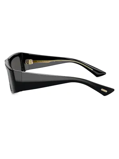 Khaite x Oliver Peoples Women's 56MM Rectangular Sunglasses - Black Dark Grey | Thumbnail 3