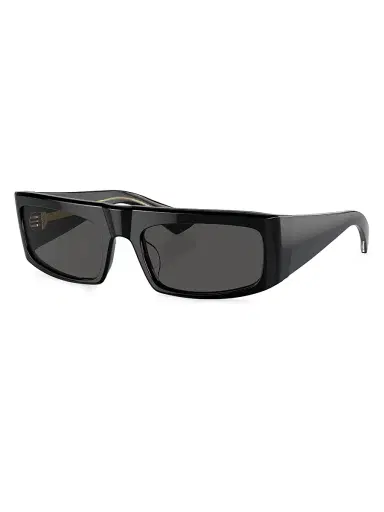 Khaite x Oliver Peoples Women's 56MM Rectangular Sunglasses - Black Dark Grey | Thumbnail 1