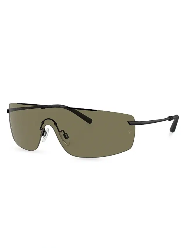 Oliver Peoples x Roger Federer Men's R-5 Shield Sunglasses - Matte Black Olive Green