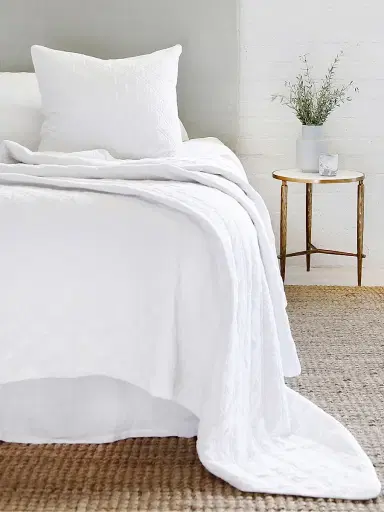 Pom Pom at Home Brussels Coverlet - White - Size European | Thumbnail 1 Pom Pom at Home Brussels Coverlet - White - Size European | Thumbnail 1
