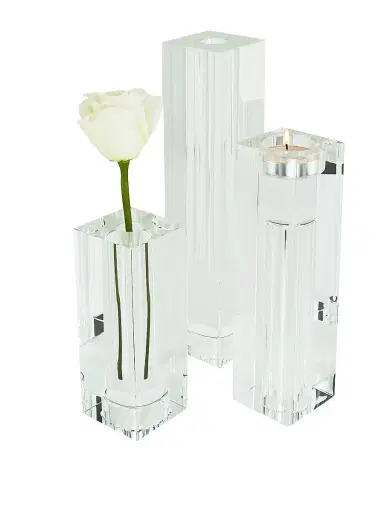 Tizo Clear Crystal Bud Vase & Votive Holder - Clear Large | Thumbnail 2
