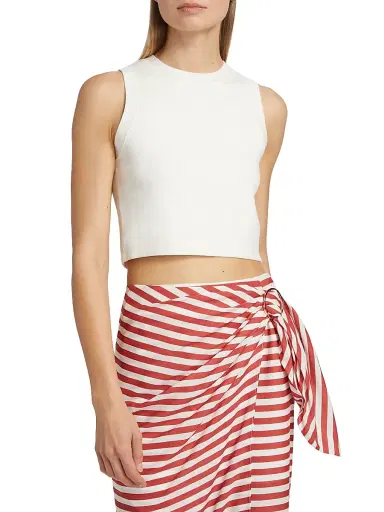 Toccin Women's Peyton Racerback Crop Tank Top - Optic | Thumbnail 3 Toccin Women's Peyton Racerback Crop Tank Top - Optic | Thumbnail 3