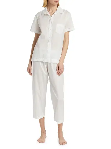 Pour Les Femmes Women's Core Classics Pajama Set - White - Size XL | Thumbnail 2