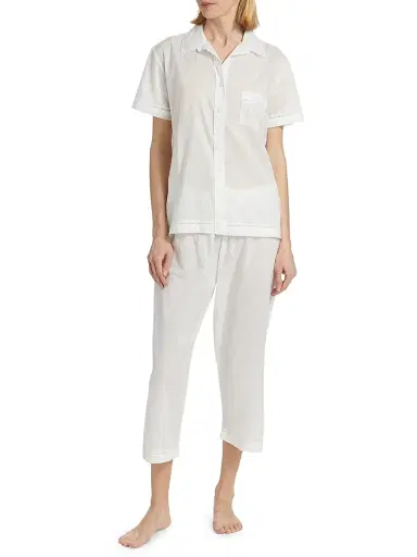 Pour Les Femmes Women's Core Classics Pajama Set - White - Size XL | Thumbnail 3