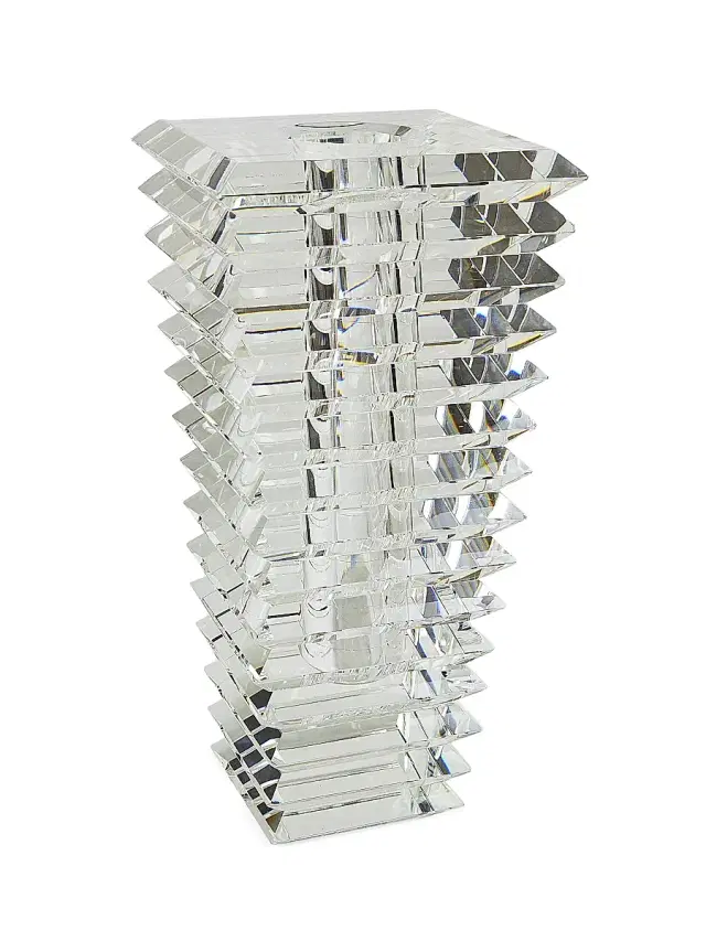 Tizo Pyramid Crystal Vase - Clear 6x6
