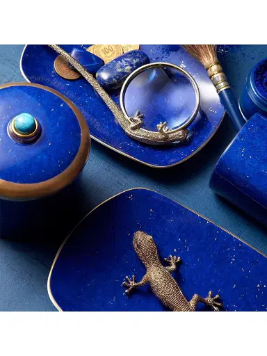 L'Objet Lapis-Look Limoges Porcelain & 24K Gold Candle | Thumbnail 2