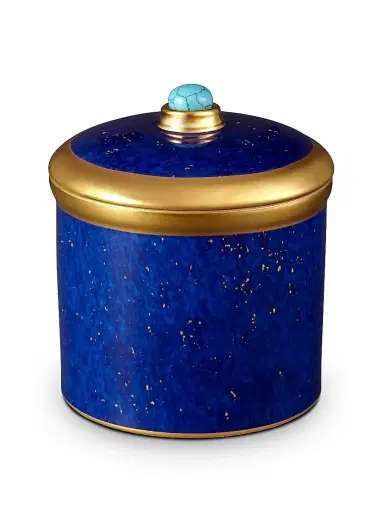 L'Objet Lapis-Look Limoges Porcelain & 24K Gold Candle | Thumbnail 1