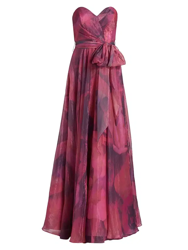Rene Ruiz Collection Women's Organza Strapless A-Line Gown