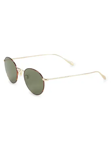 Oliver Peoples Women's Coleridge 50MM Round Sunglasses - Gold | Thumbnail 2