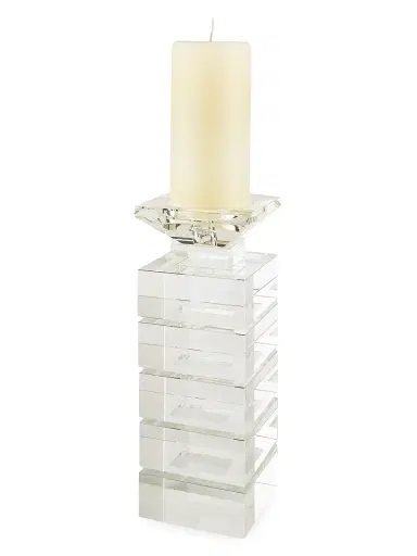 Tizo Clear Cut Crystal Illusion Medium Candleholder - Clear | Thumbnail 2 Tizo Clear Cut Crystal Illusion Medium Candleholder - Clear | Thumbnail 2