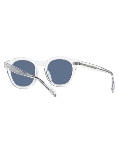 Oliver Peoples Men's Rorke 47MM Round Mirrored Sunglasses - Blue | Thumbnail 6