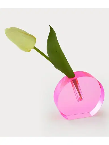 Tizo Pink Crystal Flat Round Vase - Blue Large | Thumbnail 3 Tizo Pink Crystal Flat Round Vase - Blue Large | Thumbnail 3