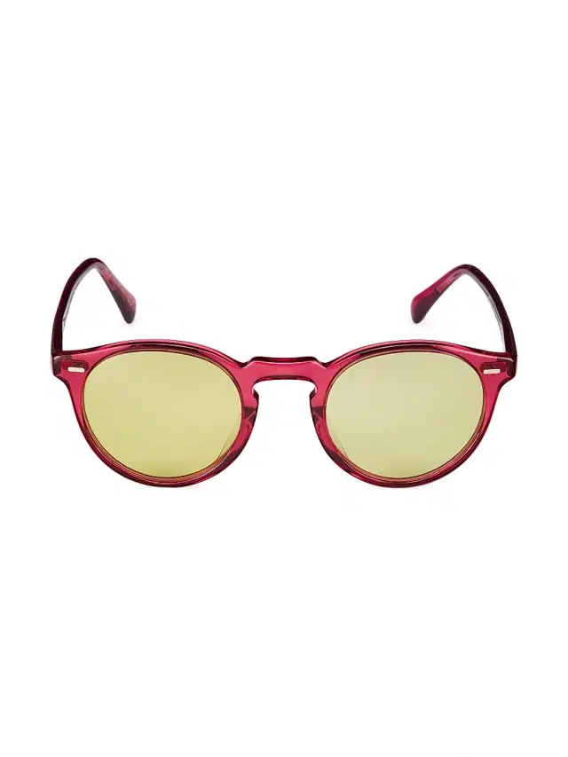 Oliver Peoples Women's 47MM Acetate Round Sunglasses - Burgunday Green